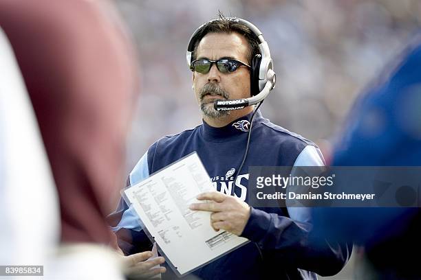 Tennessee Titans coach Jeff Fisher during game vs New York Jets. Nashville, TN CREDIT: Damian Strohmeyer