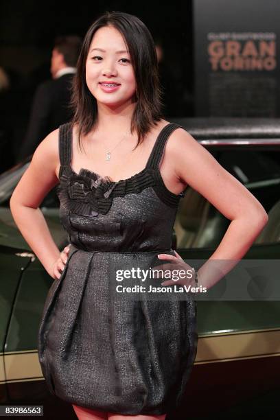 Actress Ahney Her attends the Los Angeles Premiere of "Gran Torino" at the Steven J. Ross Theater on December 9, 2008 in Los Angeles, California.