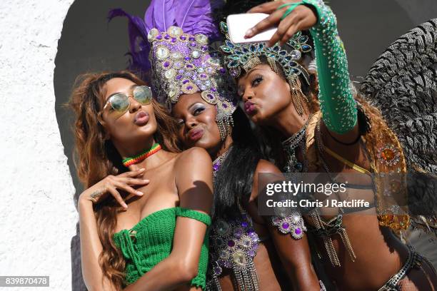 Jourdan Dunn attends 'Red Bull Music Academy Soundsystem' at Notting Hill Carnival 2017 on August 27, 2017 in London, England.