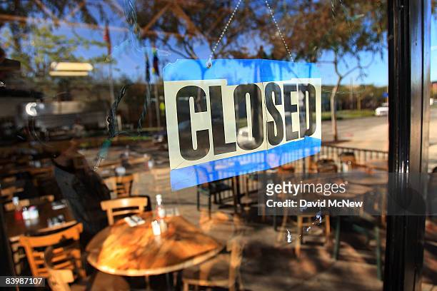 Restaurant in the heart of a gay-friendly section of Santa Monica Boulevard stands empty during Day Without a Gay December 10, 2008 in West...