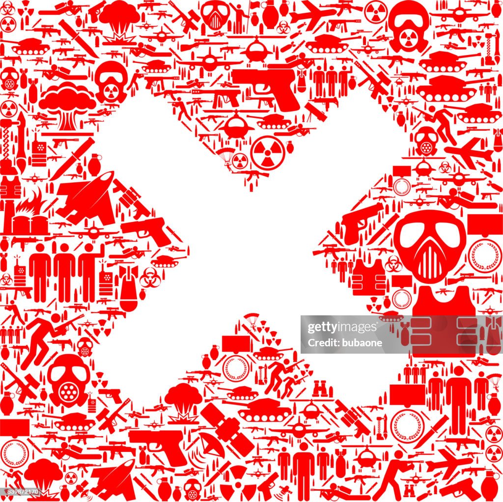 X Marks War and Modern Warfare Vector Icon Pattern