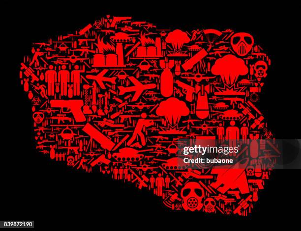 poland war and modern warfare vector icon pattern - mushroom cloud atomic stock illustrations