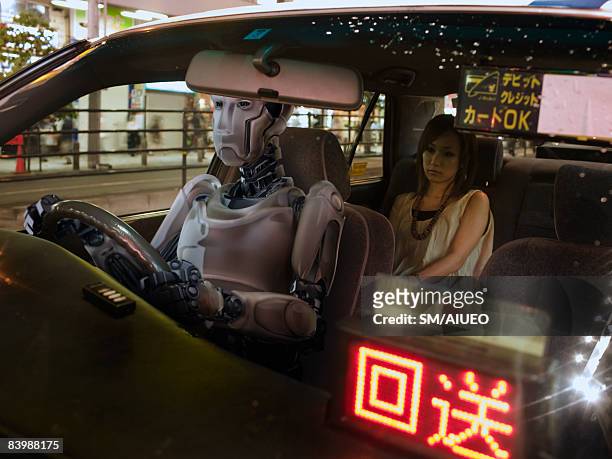 robot driving a taxi - human attribute 個照片及圖片檔