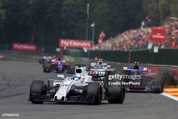 Felipe from Brasil of Williams F1 during the Formula One Belgian Grand Prix at Circuit de Spa-Francorchamps on August 27, 2017 in Spa, Belgium.