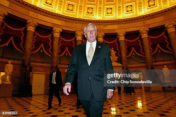House Majority Leader Steny Hoyer walks through Statuary Hall before voting on the Auto Industry Financing and Restructuring Act at the U.S. Capitol...