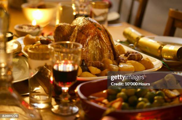 christmas food - christmas feast stock pictures, royalty-free photos & images