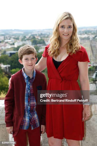 Actors of the movie "Le petit Spirou", Sacha Pinault and Natacha Regnier attend the 10th Angouleme French-Speaking Film Festival : Day Six on August...