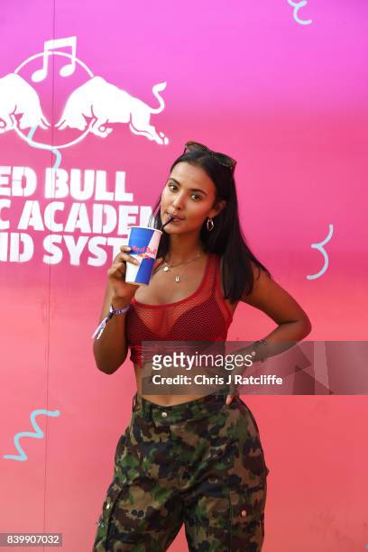 Maya Jama attends 'Red Bull Music Academy Soundsystem' at Notting Hill Carnival 2017 on August 27, 2017 in London, England.