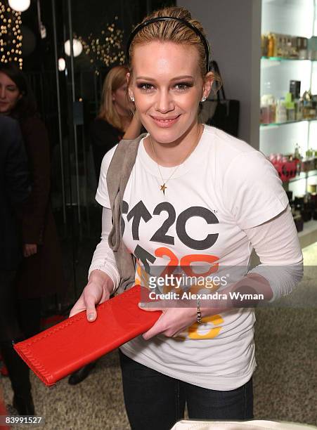 Hilary Duff arrives at the "Stand Up To Cancer" Charity Event at Kitson Studio on December 10, 2008 in Los Angeles, California.