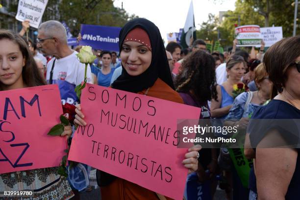 We are Muslims, not terroristsThe Catalan capital demonstrates under the motto &quot; I Am not Afraid &quot;, against the terror and in protest to...