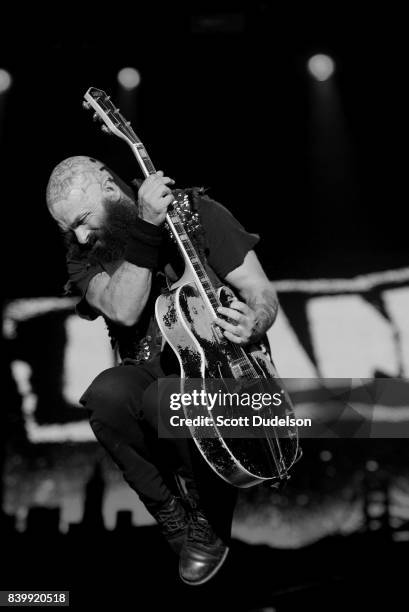 Singer Tim Armstrong of the punk band Rancid performs onstage during the Its Not Dead 2 Festival at Glen Helen Amphitheatre on August 26, 2017 in San...