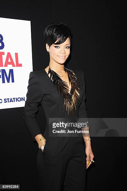Singer Rihanna poses backstage at Capital FM's Jingle Bell Ball held at the 02 Arena Docklands on December 10, 2008 in London, England.