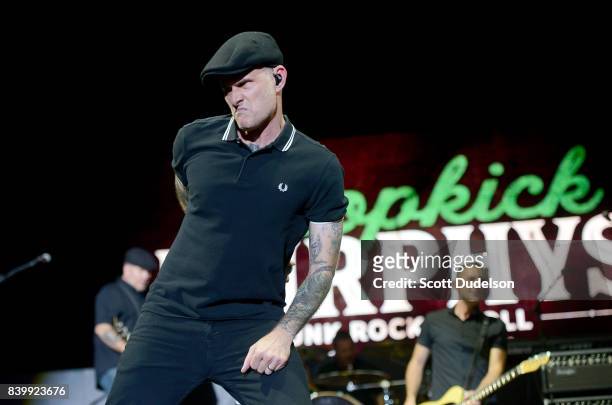 Singer Al Barr of The Dropkick Murphys performs onstage during the Its Not Dead 2 Festival at Glen Helen Amphitheatre on August 26, 2017 in San...