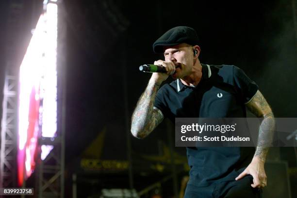 Singer Al Barr of The Dropkick Murphys performs onstage during the Its Not Dead 2 Festival at Glen Helen Amphitheatre on August 26, 2017 in San...