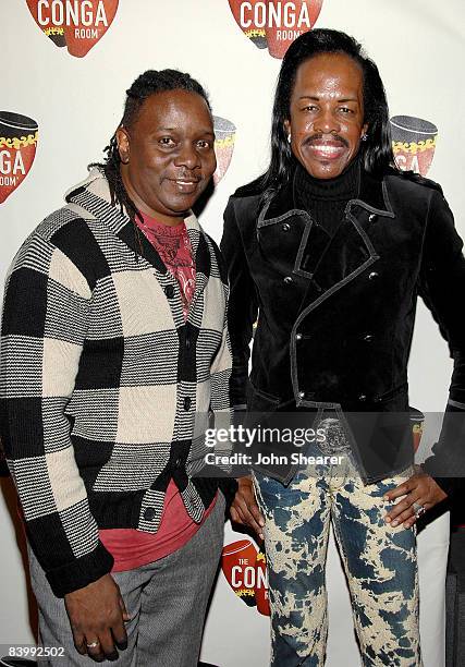 Musicians Philip Bailey and Verdine White attend the grand opening of the Conga Room at LA Live on December 10, 2008 in Los Angeles, California.