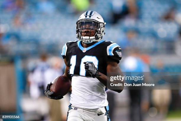 Wide Receiver Curtis Samuel of the Carolina Panthers during the game against the Jacksonville Jaguars at EverBank Field on August 24, 2017 in...