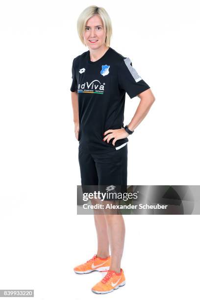 Renata Szabjan of 1899 Hoffenheim poses during the Allianz Frauen Bundesliga Club Tour at Hoffenheim Trainingszentrum on August 23, 2017 in St....