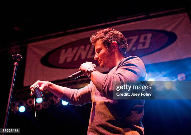 Nick Lachey hosting the 2008 WNCI Jingle Ball concert at the Lifestyle Communities Pavilion on December 10, 2008 in Columbus, Ohio.