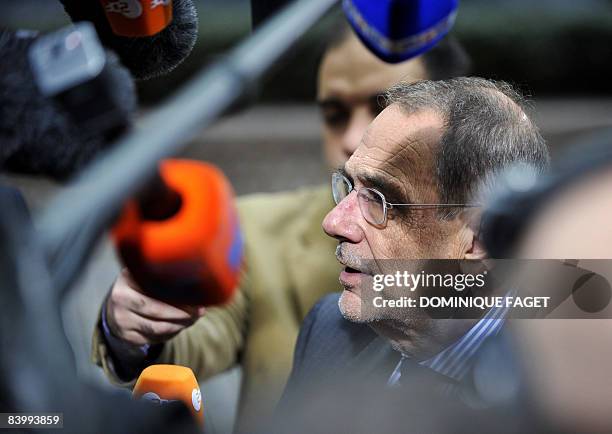 European Union Foreign Policy Chief Javier Solana arrives for a first day of European Council summit at the headquarters of the European Council on...