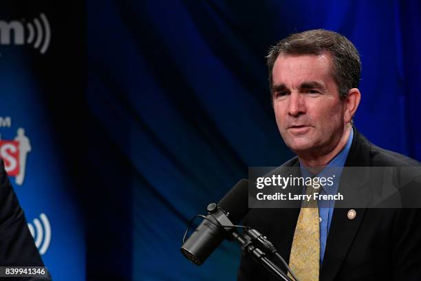 Virginia's Lt. Governor Ralph Northam talks to host Dean Obeidallah about his gubernatorial campaign during a SiriusXM Town Hall at SiriusXM Studio...