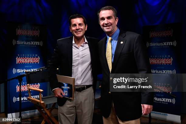 Virginia's Lt. Governor Ralph Northam talks to host Dean Obeidallah about his gubernatorial campaign during a SiriusXM Town Hall at SiriusXM Studio...