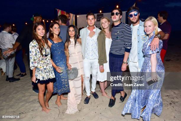 Noor Pahlavi, Toby Milstein, Danielle Naftali, Larry Milstein, Guest, Peter Brant Jr., Andrew Warren and Sydney Sadick attend The Daily Summer x...