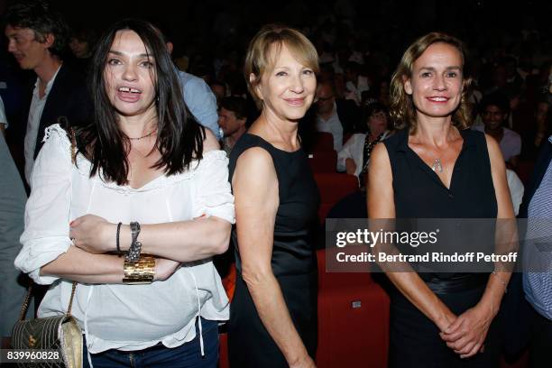 Beatrice Dalle, Nathalie Baye and Sandrine Bonnaire attend the 10th Angouleme French-Speaking Film Festival : Closing Ceremony on August 27, 2017 in...