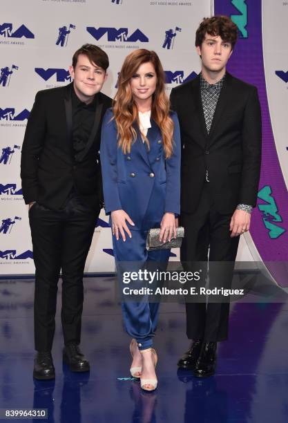 Graham Sierota, Sydney Sierota and Noah Sierota of musical group Echosmith attends the 2017 MTV Video Music Awards at The Forum on August 27, 2017 in...