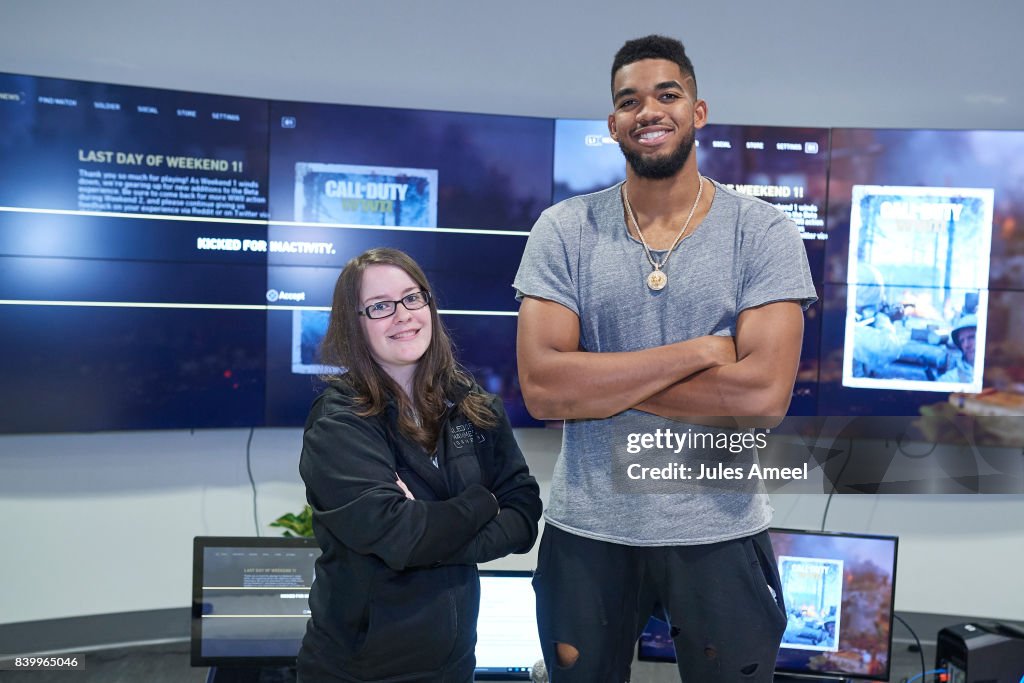 Karl-Anthony Towns Plays The "Call Of Duty: WWII" Beta Via Livestream