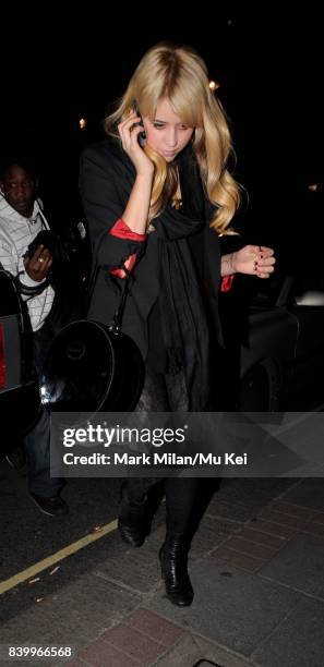 Peaches Geldof parties at The Mayfair Hotel and Bungalow 8 on September 16, 2008 in London, England.
