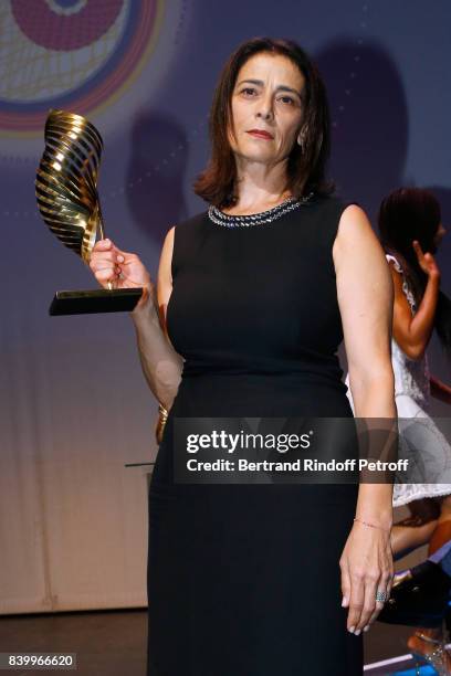 Valois de lactrice" for Hiam Abbass in "Une famille syrienne" attends the 10th Angouleme French-Speaking Film Festival : Closing Ceremony on August...