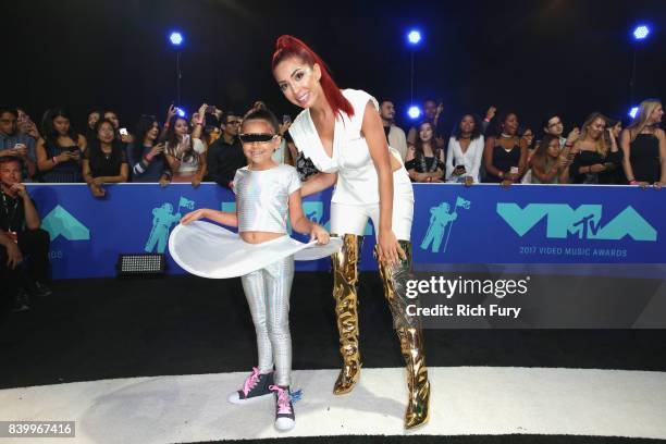 Sophia Laurent Abraham and Farrah Abraham attend the 2017 MTV Video Music Awards at The Forum on August 27, 2017 in Inglewood, California.
