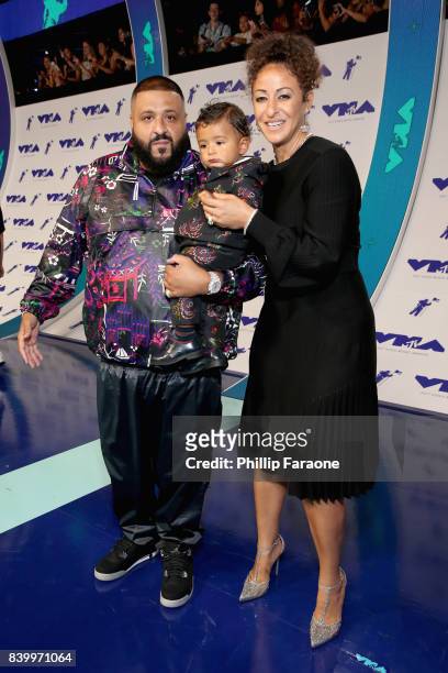 Khaled, Asahd Tuck Khaled, and Nicole Tuck attend the 2017 MTV Video Music Awards at The Forum on August 27, 2017 in Inglewood, California.