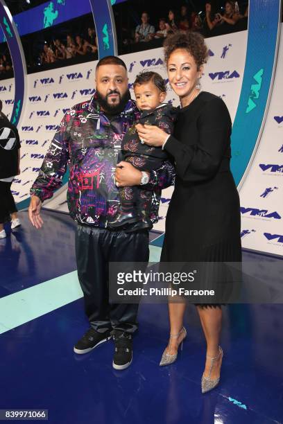 Khaled, Asahd Tuck Khaled, and Nicole Tuck attend the 2017 MTV Video Music Awards at The Forum on August 27, 2017 in Inglewood, California.