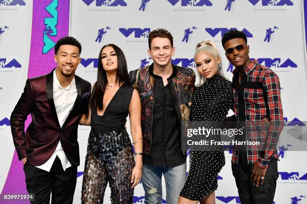 Lawrence Jackson, Tamara Dhia, Erik Zachary, Amy Pham and DC Young Fly attend the 2017 MTV Video Music Awards at The Forum on August 27, 2017 in...