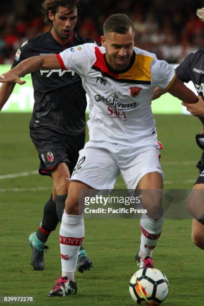George Puscas during soccer match between Benevento Calcio and Bologna F.C. At Stadio Comunale "Ciro Vigorito" in Benevento. Final result Benevento...