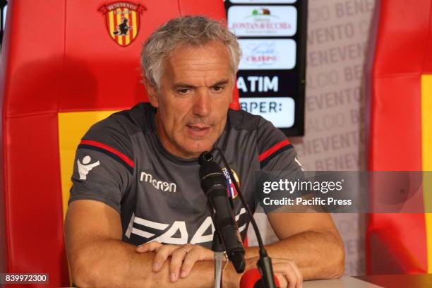 Roberto Donadoni coach of Bologna F.C. During soccer match between Benevento Calcio and Bologna F.C. At Stadio Comunale "Ciro Vigorito" in Benevento....