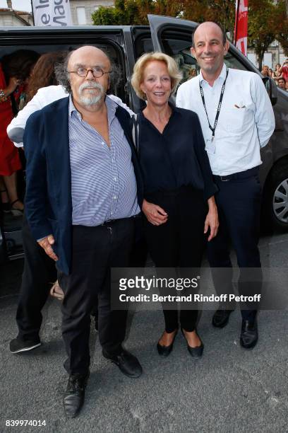 Jean-Michel Ribes, President of CNC Frederique Bredin and President of uniFrance Christophe Tardieu attend the 10th Angouleme French-Speaking Film...