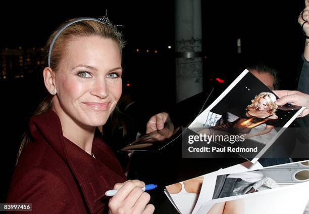 Actress Natasha Henstridge signs autographs at Deborah Anderson's Book Launch Party for "Paperthin" at Minotti-LA on December 10, 2008 in Los...