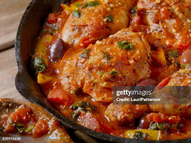 chicken cacciatore - tomato sauce stock pictures, royalty-free photos & images