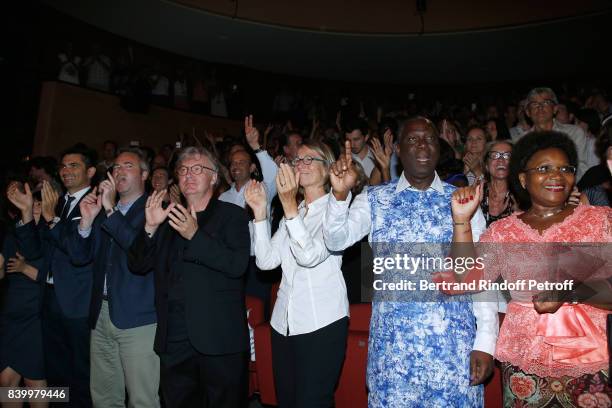 Mayor of Angouleme Xavier Bonnefont and his wife Fanny, French Secretary of State for Foreign Affairs Jean-Baptiste Lemoyne, creator of the Festival...