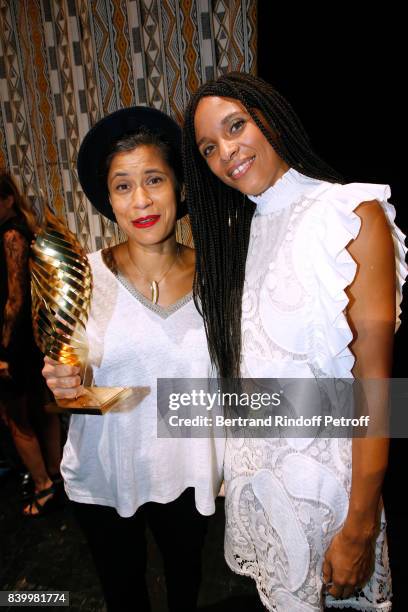 Actresses Juliette Navis and Stefi Celma attend the 10th Angouleme French-Speaking Film Festival : Closing Ceremony on August 27, 2017 in Angouleme,...