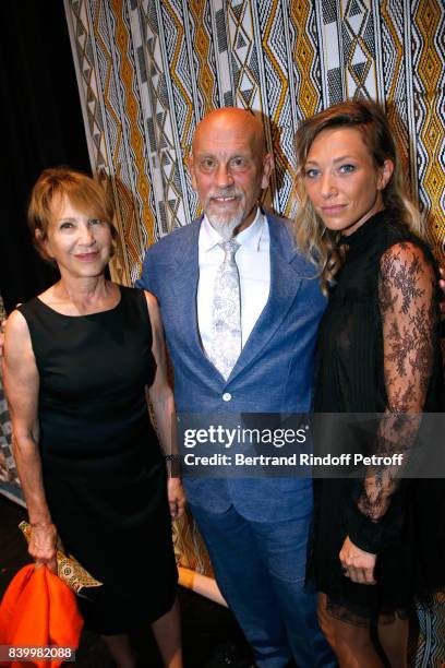 President of the Jury, actor John Malkovich standing between Nathalie Baye and her daughter Laura Smet attend the 10th Angouleme French-Speaking Film...