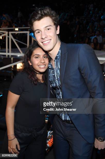 Alessia Cara and Shawn Mendes attend the 2017 MTV Video Music Awards at The Forum on August 27, 2017 in Inglewood, California.