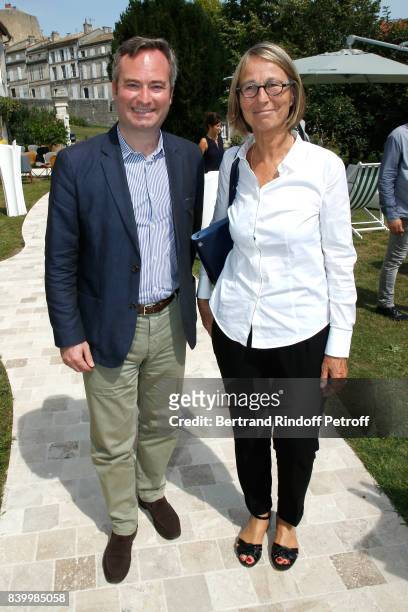 French Secretary of State for Foreign Affairs Jean-Baptiste Lemoyne and Minister of Culture Francoise Nyssen attend the 10th Angouleme...