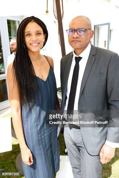 Actress Stefi Celma and Prefect of Charente Pierre N'Gahane attend the 10th Angouleme French-Speaking Film Festival : Day Six on August 27, 2017 in...