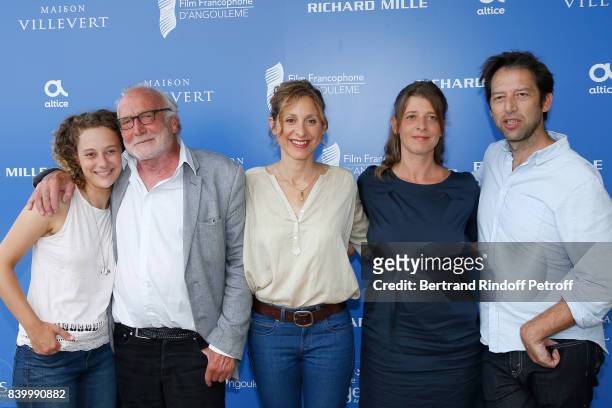 Team of the movie "Otez-moi d'un doute" , actors Alice de Lencquesaing, Andre Wilms and director Carine Tardieu and guests attend the 10th Angouleme...