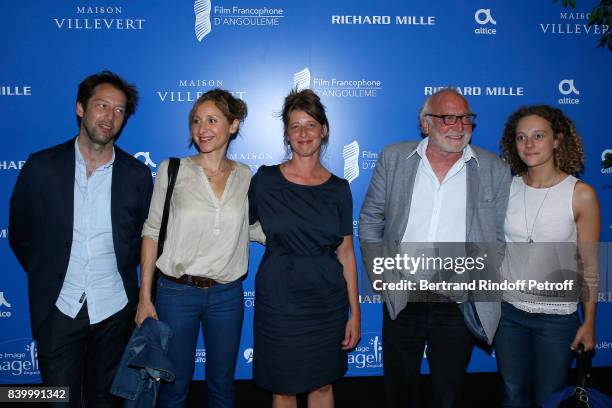 Team of the movie "Otez-moi d'un doute" , actors Alice de Lencquesaing , Andre Wilms , director Carine Tardieu and guests attend the 10th Angouleme...