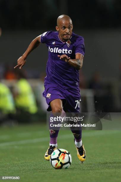 Bruno Gaspar of ACF Fiorentina in action during the Serie A match between ACF Fiorentina and UC Sampdoria at Stadio Artemio Franchi on August 27,...