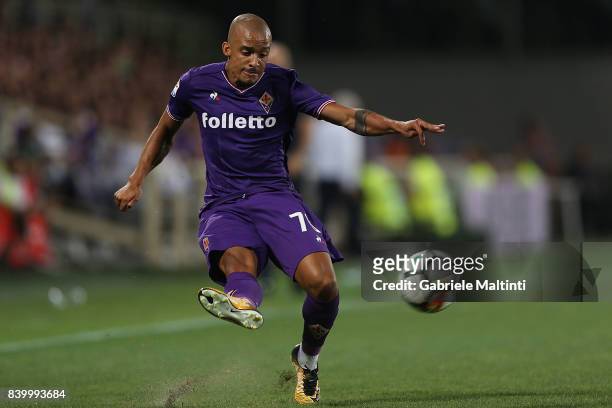 Bruno Gaspar of ACF Fiorentina in action during the Serie A match between ACF Fiorentina and UC Sampdoria at Stadio Artemio Franchi on August 27,...
